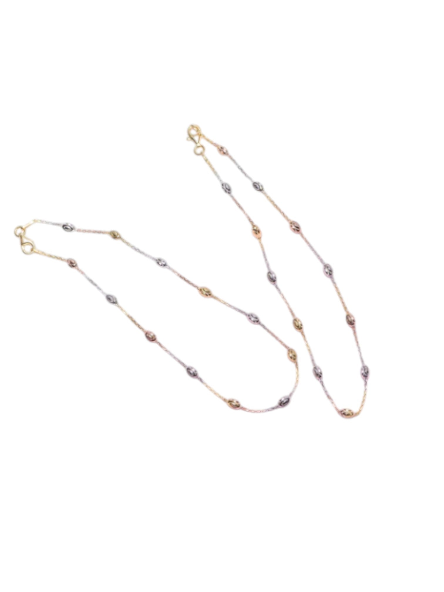 Triple Tone Weave Chain 925 Silver Anklet By Kesardeep Impex For Women